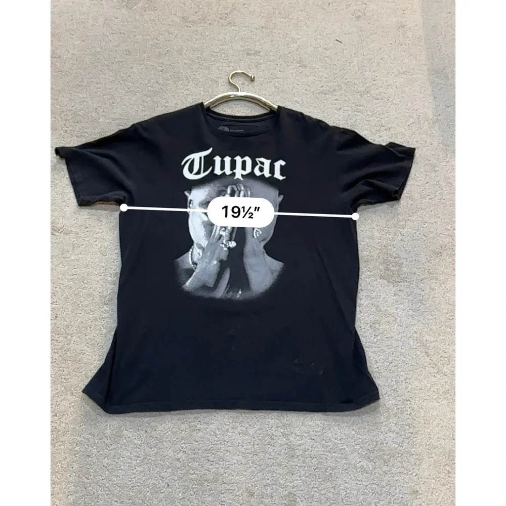 Cross‎ Colours Tupac Shakur Graphic T-Shirt Mens Large Black Hip Hop Rap Tee L